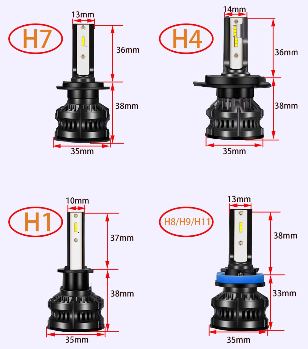 H7 H1 H8 H9 H11 LED car bulbs