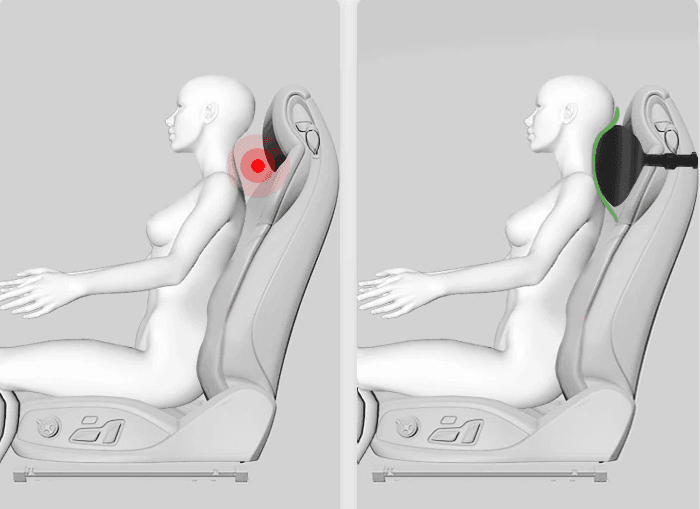 Reposacabezas de Alcántara negro para apoyar el cuello y la cabeza