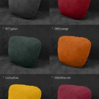 Reposacabezas de Alcantara en negro, rojo, naranja y verde