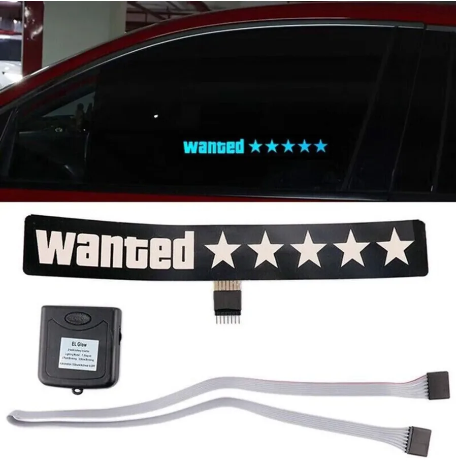 Wanted Luminous Tuning car window stickers