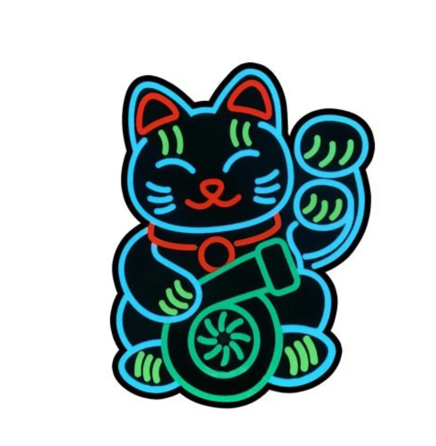 Car stickers Tuning Lumineux CHAT blue