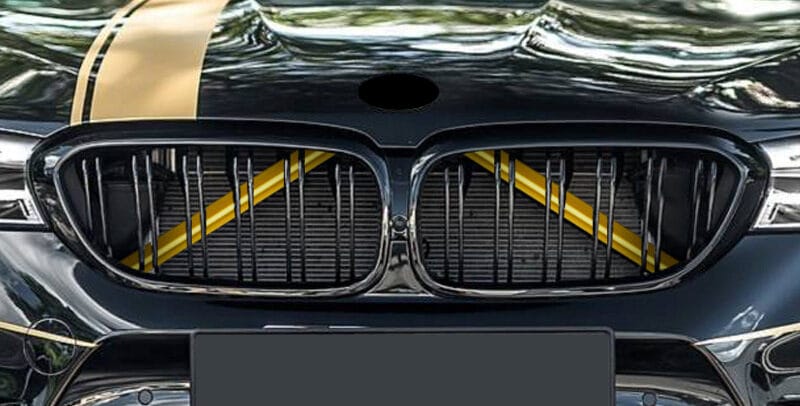 bmw yellow grille trim