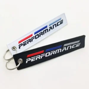 Keyring BMW M PERFORMANCE Embroidered White + Black