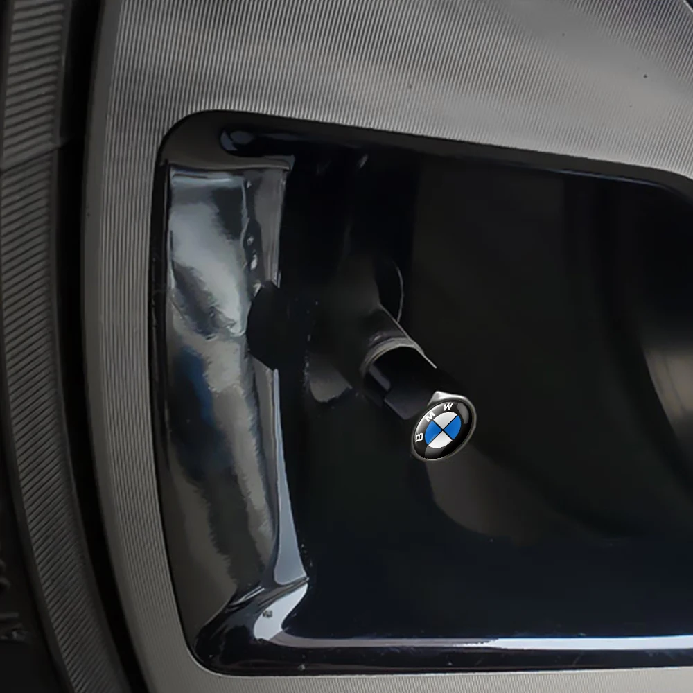 black BMW valve cap installed black BMW valve cap installed