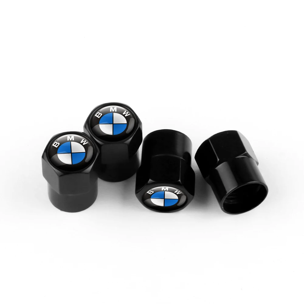 BMW valve cap set, black BMW valve cap set, black