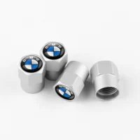 Set of 4 BMW silver valve caps - Metal finish Set of 4 BMW silver valve caps - Metal finish