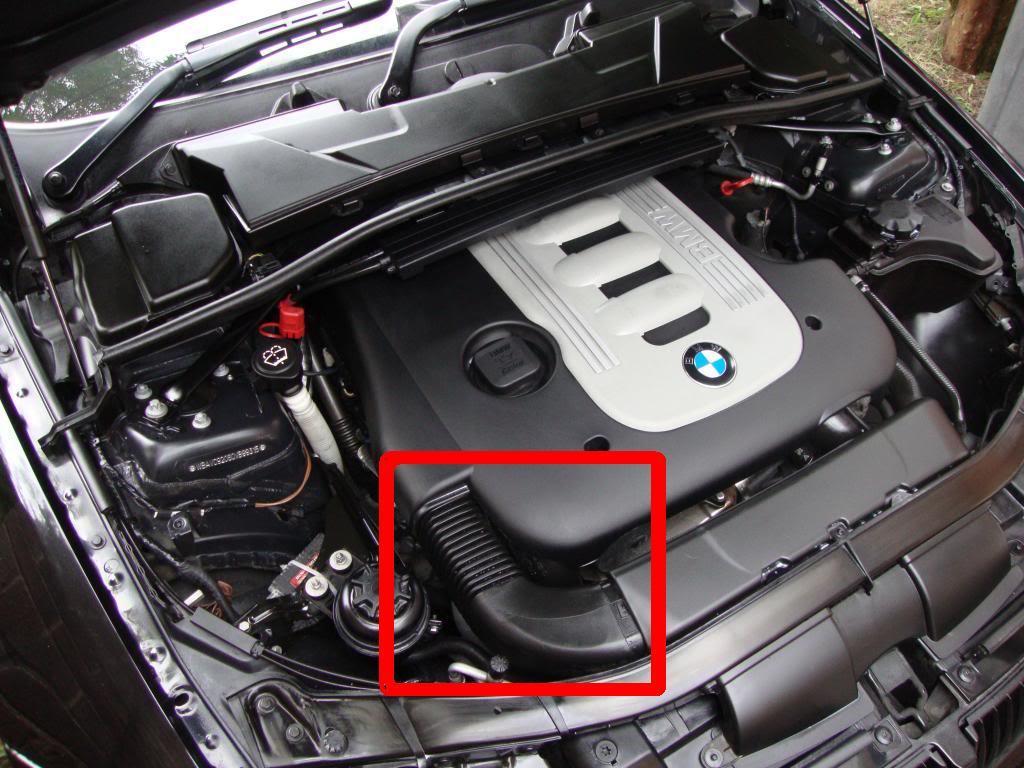 Emplacement de l'admission d'air BMW E90 E91 M47 - Guide de montage