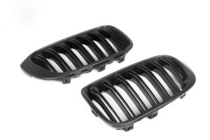 Calandre Fibre de Carbone BMW X3 F25 X4 F26 Paire Complète