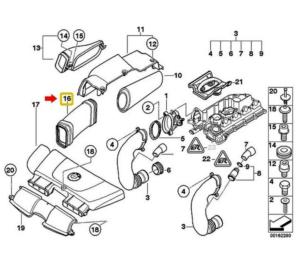 Location of the Air Intake on the BMW E90, E91, and M47
