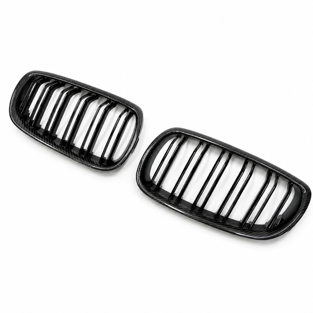 Calandre Double Haricot Carbone Brillant pour BMW M3 E90 et E92 – Remplacement OEM