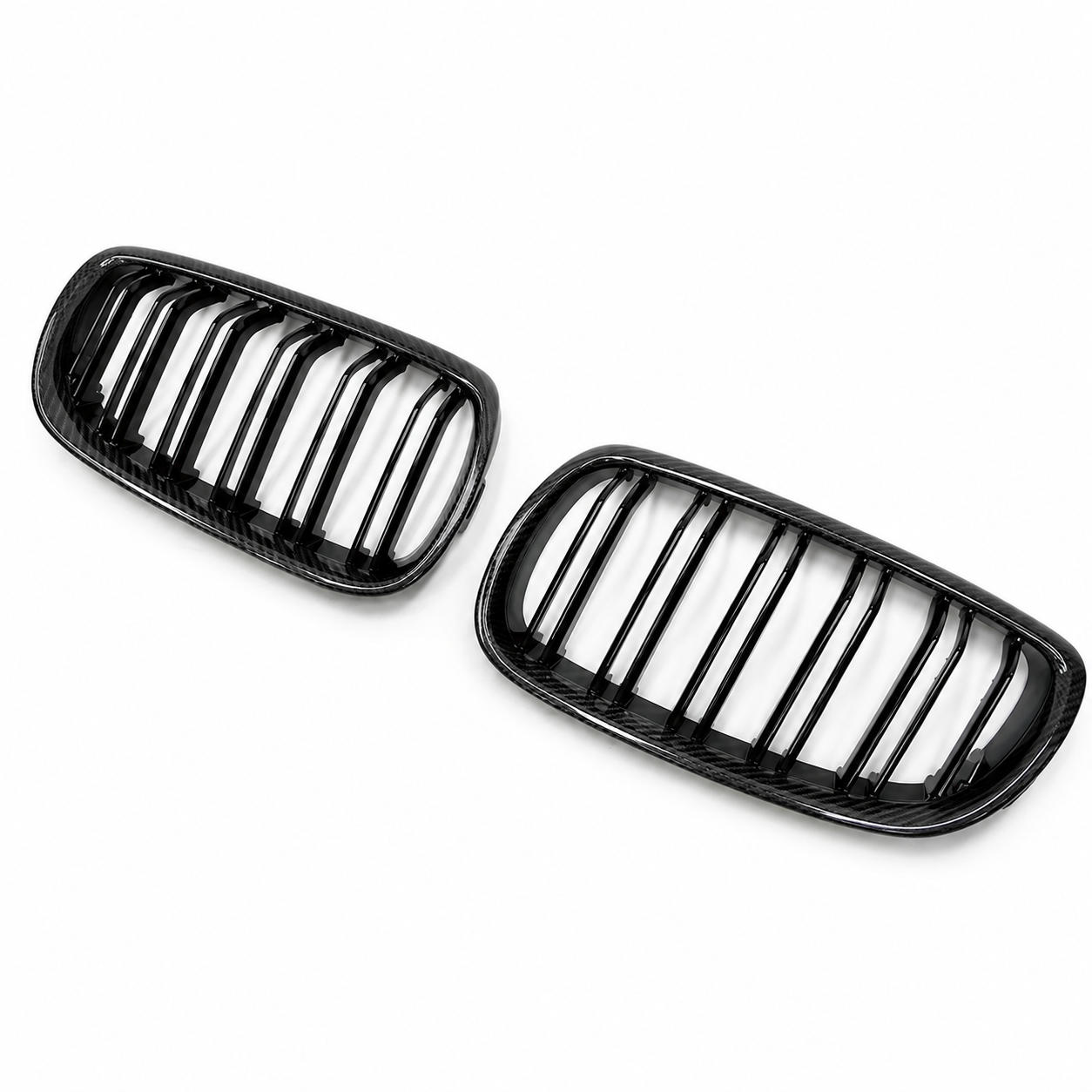 Calandre Double Haricot Carbone Brillant pour BMW M3 E90 et E92 – Remplacement OEM
