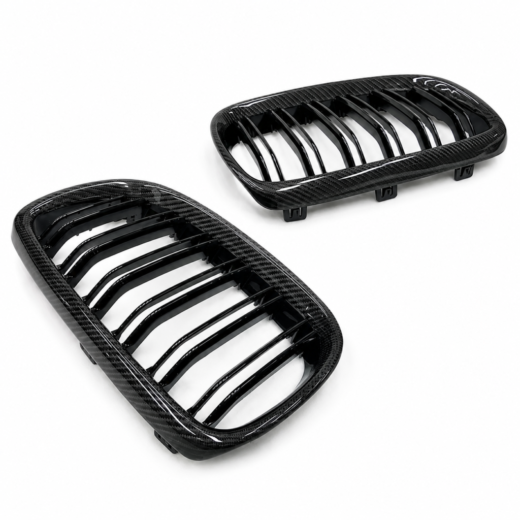 Calandre Double Haricot Carbone pour BMW M3 E90 et E92 – Paire de Grilles Avant