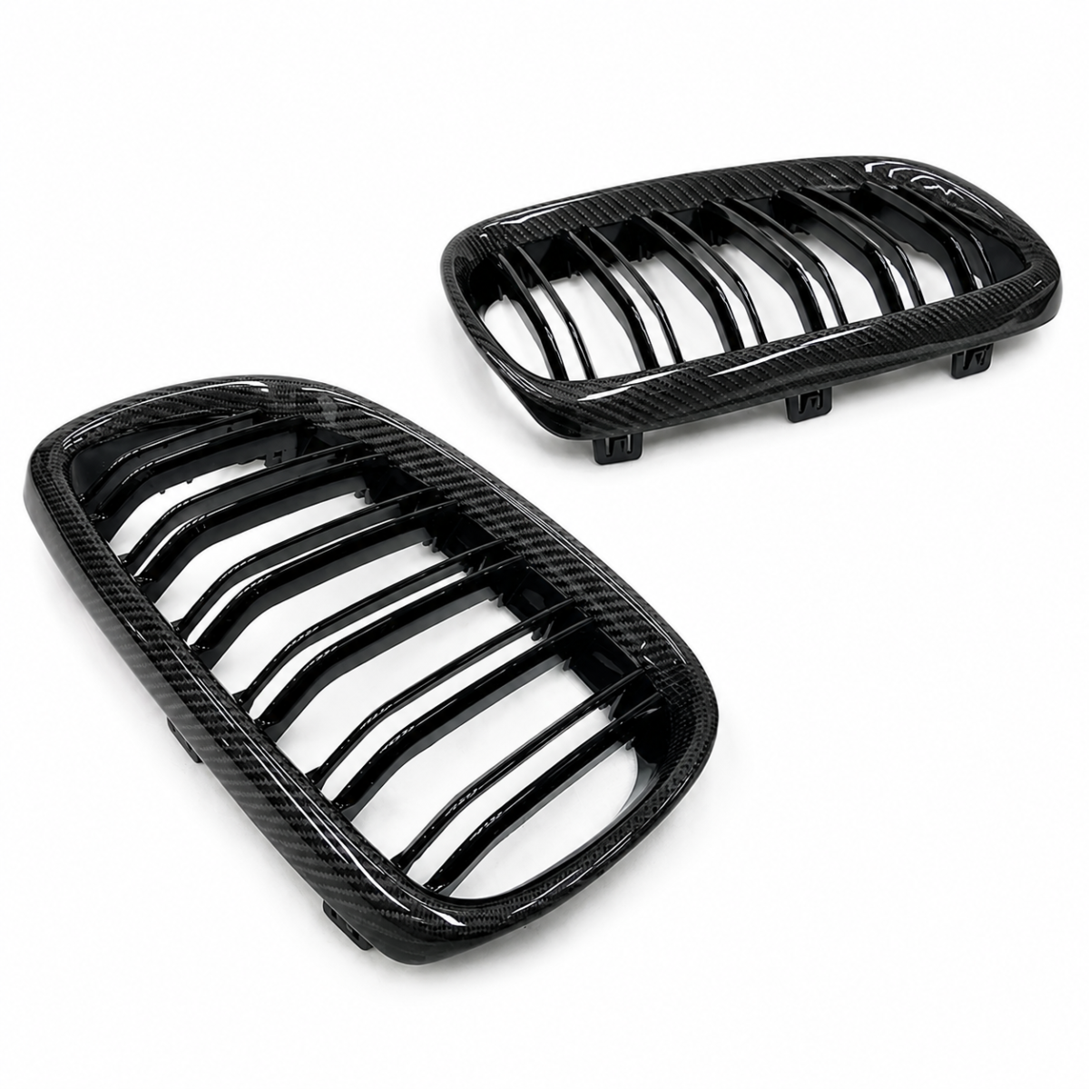 Calandre Double Haricot Carbone pour BMW M3 E90 et E92 – Paire de Grilles Avant