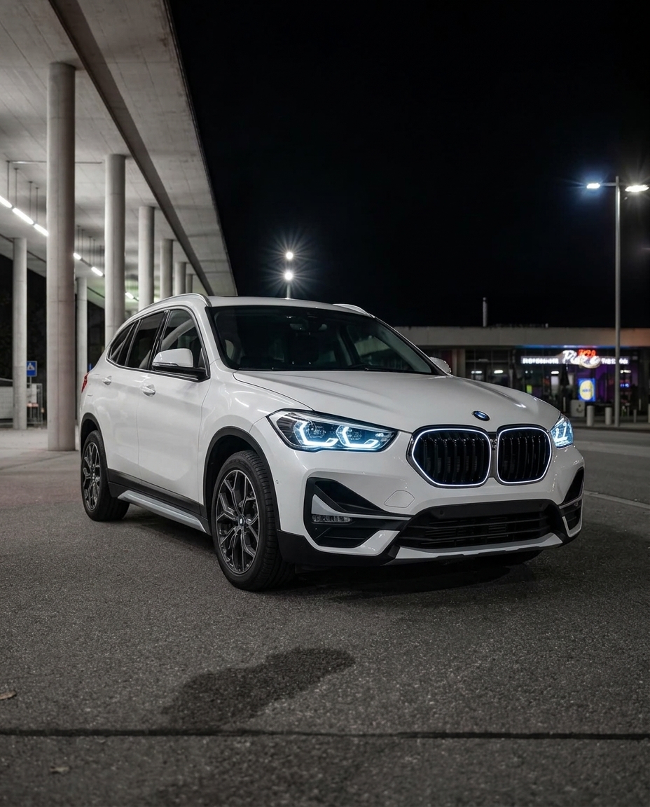 calandre led BMW X1 F48 LCI 2019 2022 vue avant nuit calandre led BMW X1 F48 LCI 2019 2022 vue avant nuit