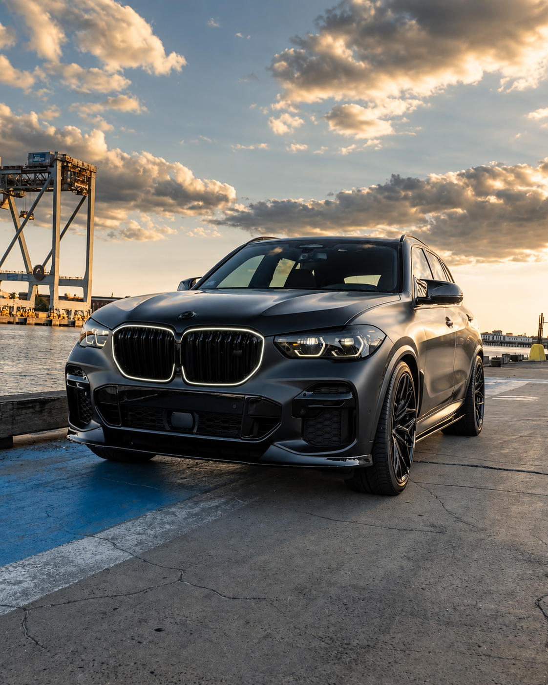 Calandre BMW X5 G05 : X6 G06 LED Iconic Glow – Noir Brillant – Vue 3:4