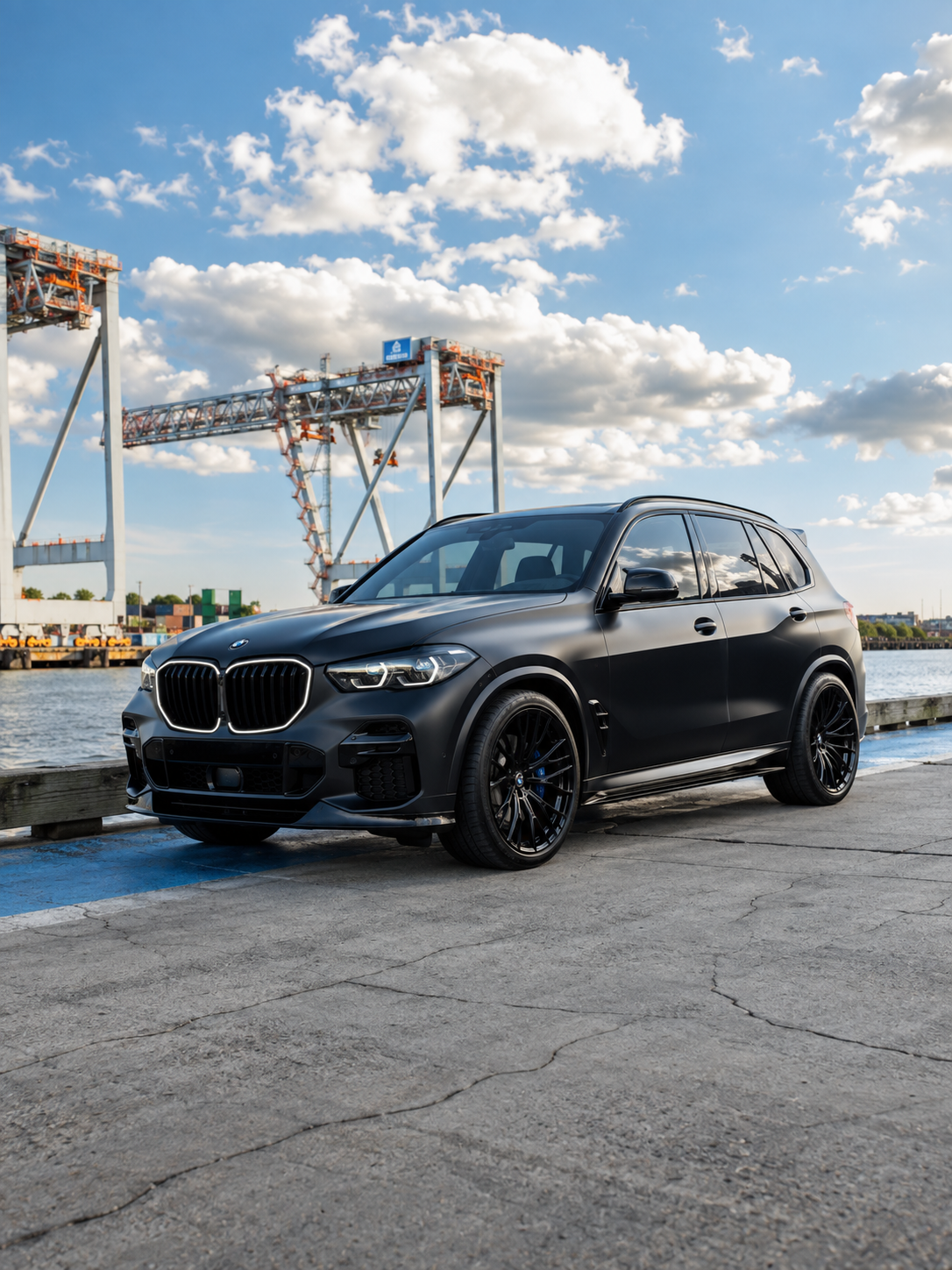 Calandre BMW X5M F95 : X6M F96 LED Iconic Glow – Noir Brillant – Vue de face