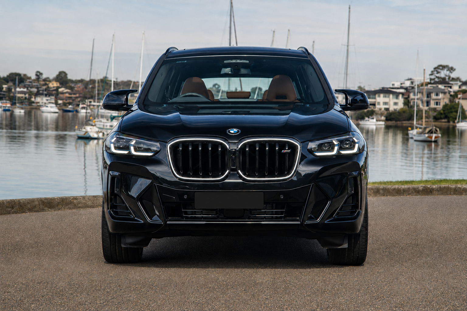 bmw x3 g01 x3m f97 lci calandre led iconic glow noir brillant vue avant